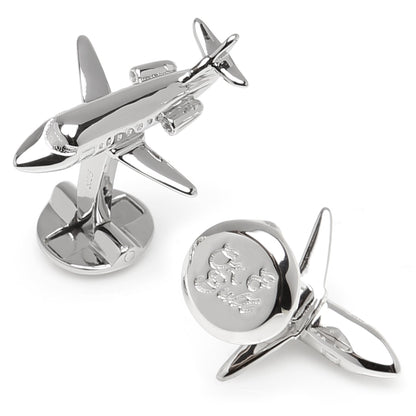 Sterling Private Jet Cufflinks by Cufflinks.com