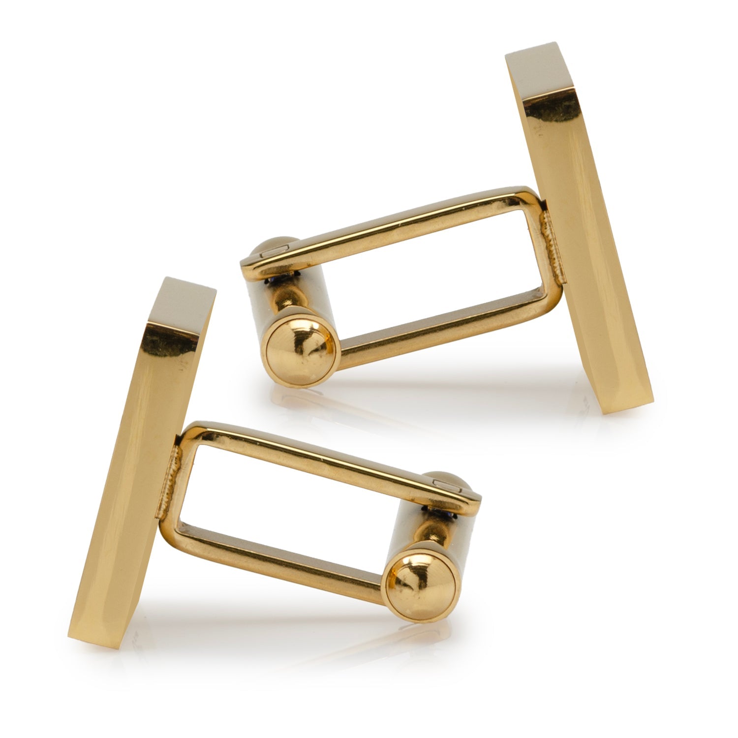Gold Stainless Engravable Square Cufflinks by Cufflinks.com