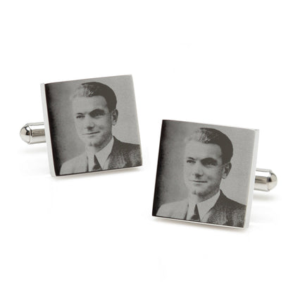Stainless Steel Square Infinity Engravable Cufflinks by Cufflinks.com