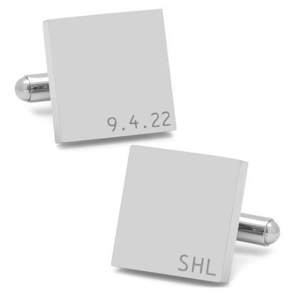 Typewriter Wedding Day Engravable Square Cufflinks by Cufflinks.com