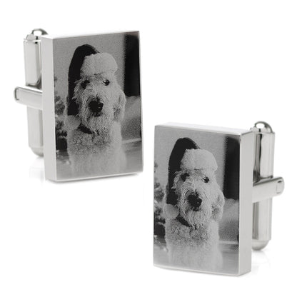 Stainless Steel Rectangle Infinity Engravable Cufflinks by Cufflinks.com