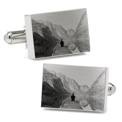 Stainless Steel Rectangle Infinity Engravable Cufflinks by Cufflinks.com