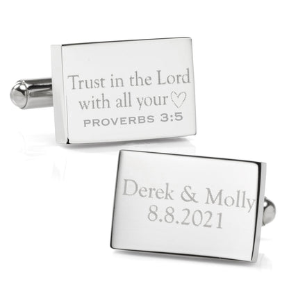 Wedding Bible Verse Engravable Cufflinks by Cufflinks.com