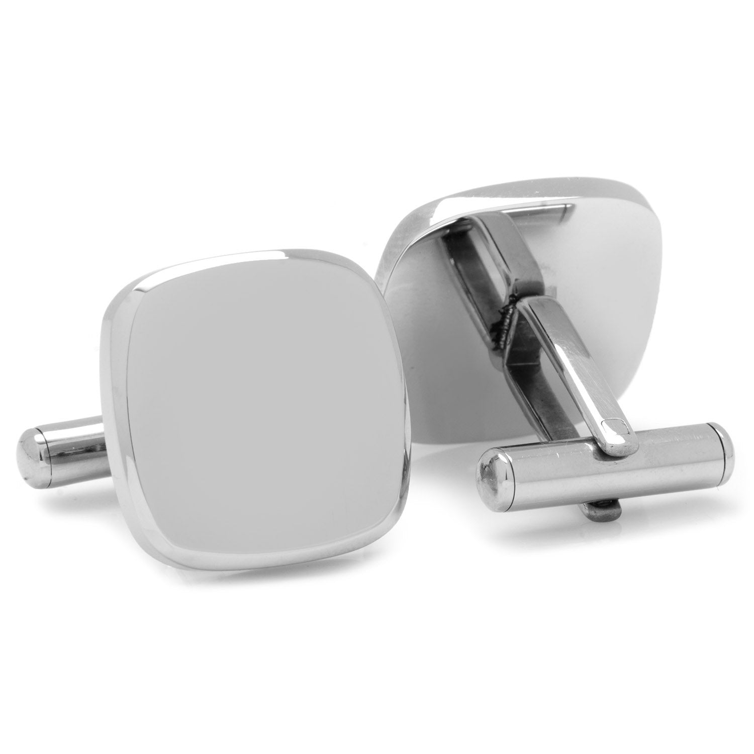 Stainless Steel Soft Square Engravable Cufflinks by Cufflinks.com