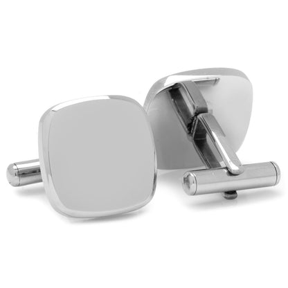 Stainless Steel Soft Square Engravable Cufflinks by Cufflinks.com