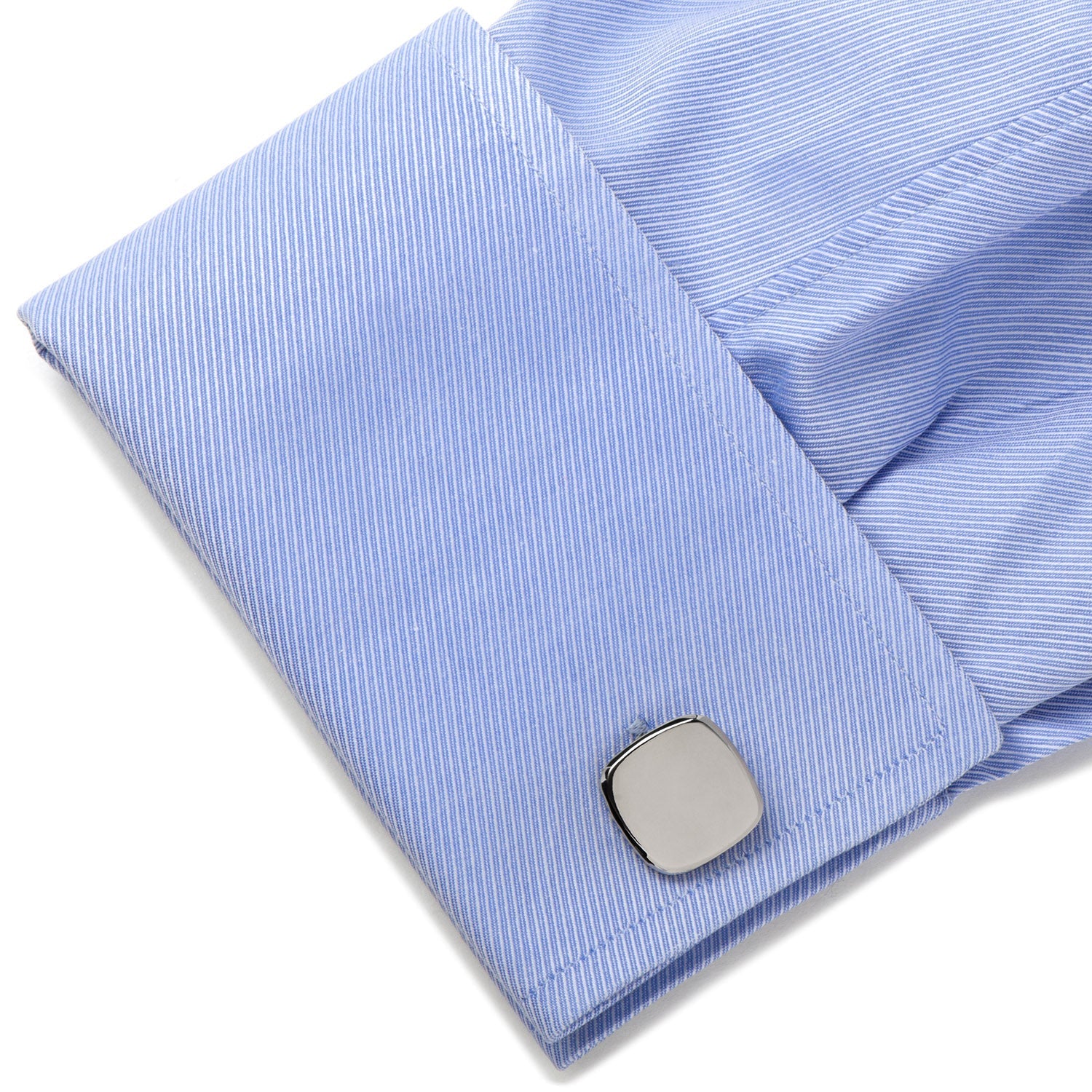 Stainless Steel Soft Square Engravable Cufflinks by Cufflinks.com