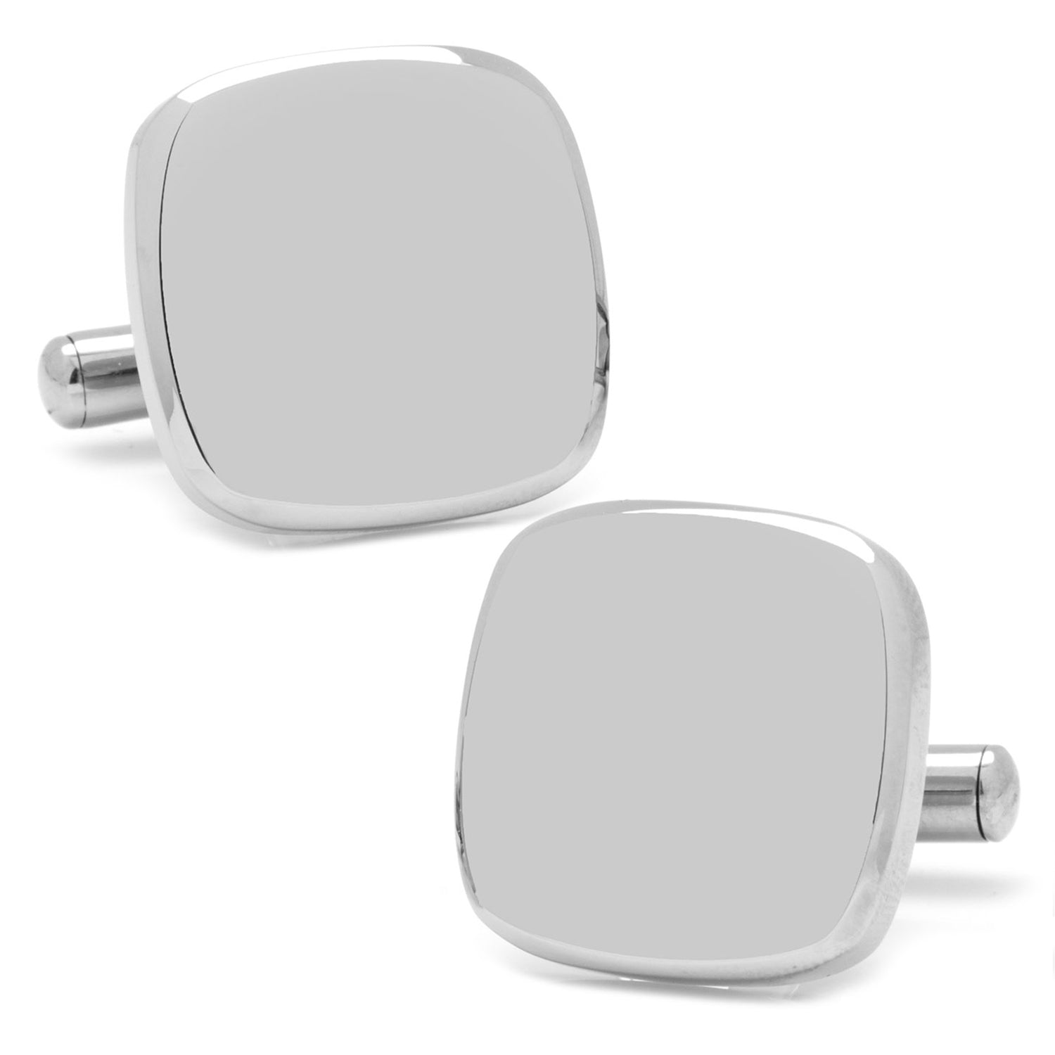 Stainless Steel Soft Square Engravable Cufflinks by Cufflinks.com