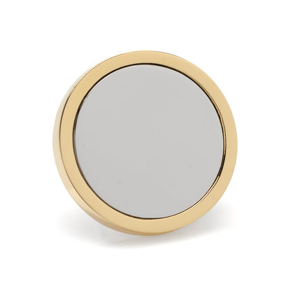 Two Toned Stainless Steel Round Infinity Engravable Lapel Pin by Cufflinks.com