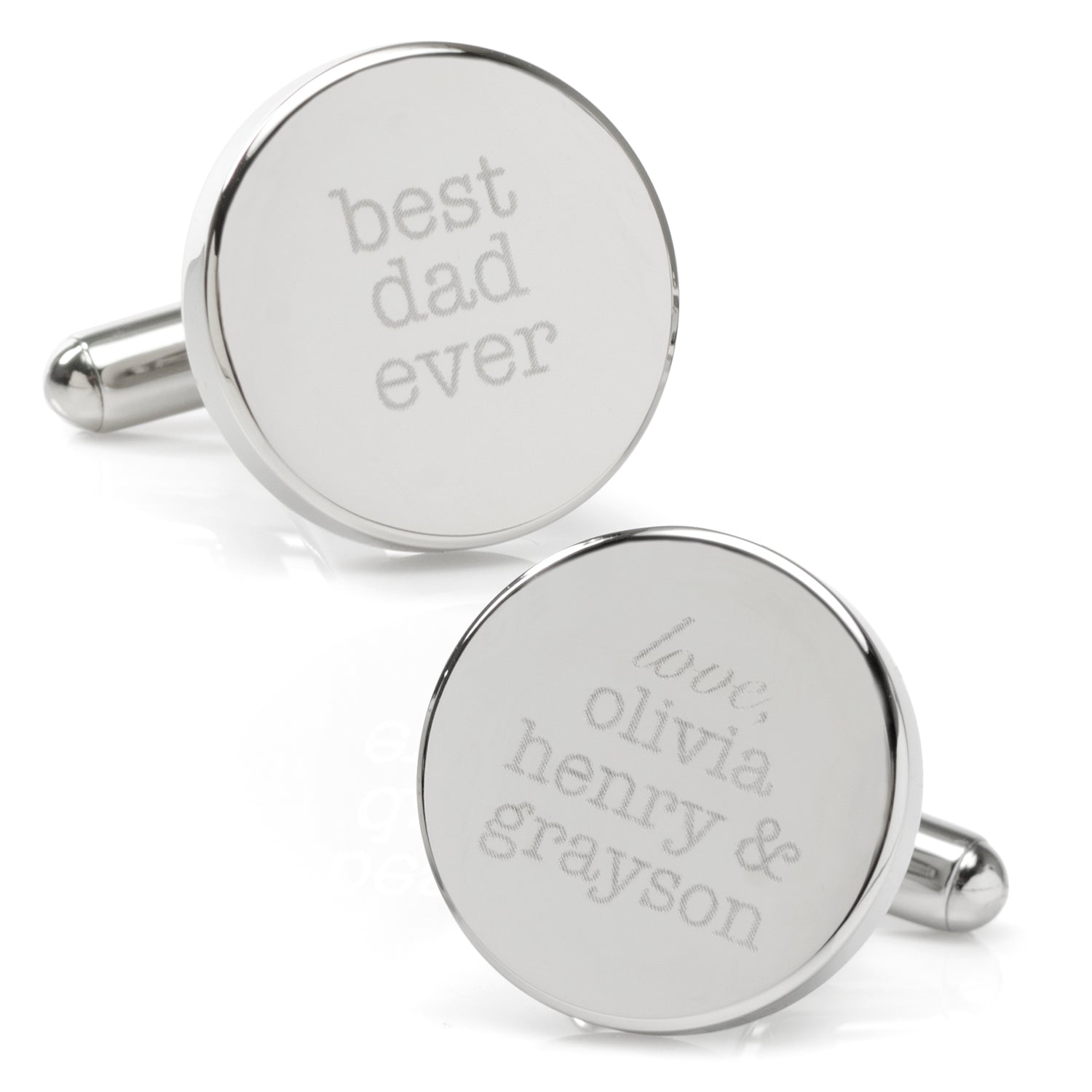 Best Dad Ever Engravable Cufflinks by Cufflinks.com