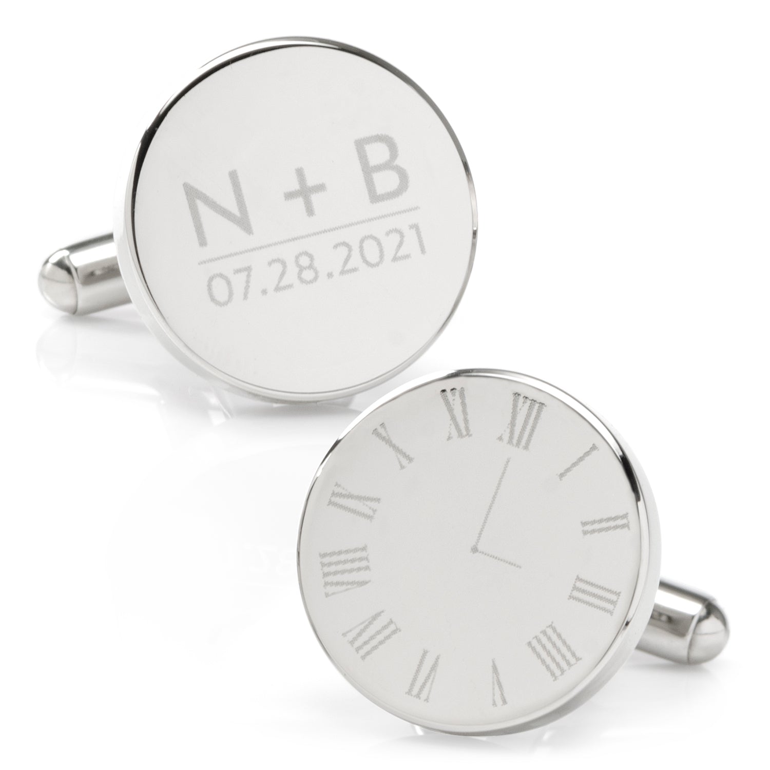 Custom Clock Engravable Cufflinks by Cufflinks.com