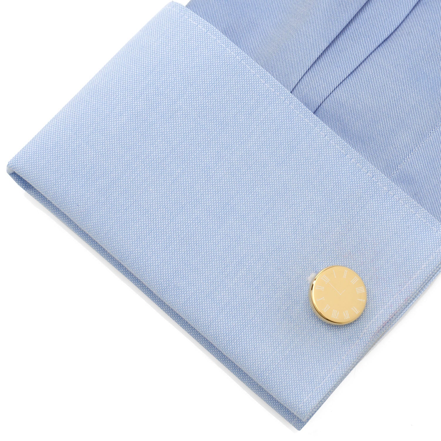 Custom Clock Engravable Gold Cufflinks by Cufflinks.com