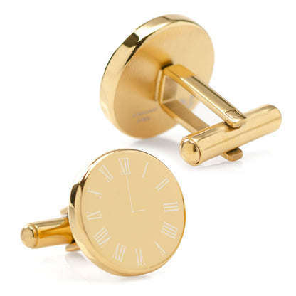 Custom Clock Engravable Gold Cufflinks by Cufflinks.com