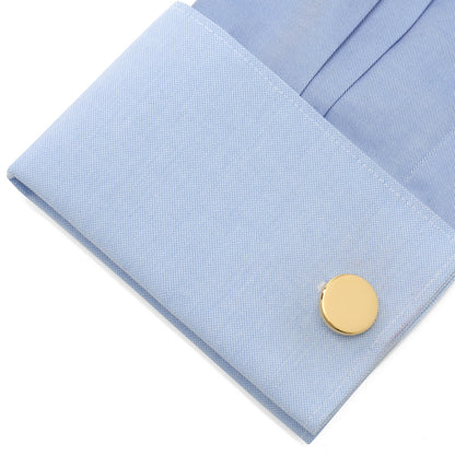 Stainless Steel Round Infinity Gold Engravable Cufflinks by Cufflinks.com