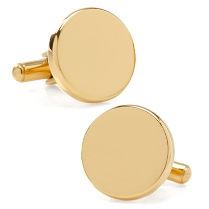 Stainless Steel Round Infinity Gold Engravable Cufflinks by Cufflinks.com
