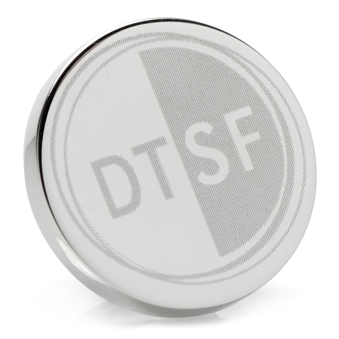 Stainless Steel Engravable Round Infinity Lapel Pin by Cufflinks.com