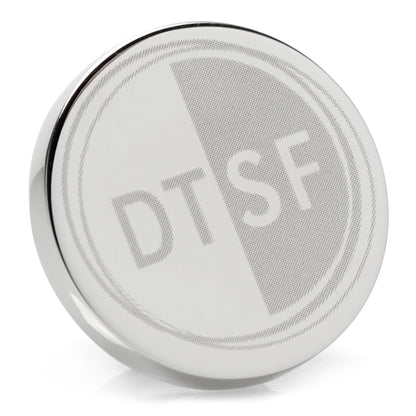 Stainless Steel Engravable Round Infinity Lapel Pin by Cufflinks.com