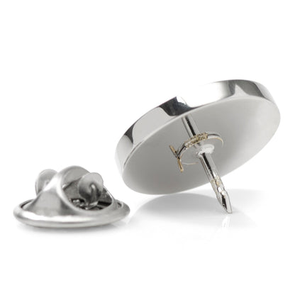 Stainless Steel Engravable Round Infinity Lapel Pin by Cufflinks.com