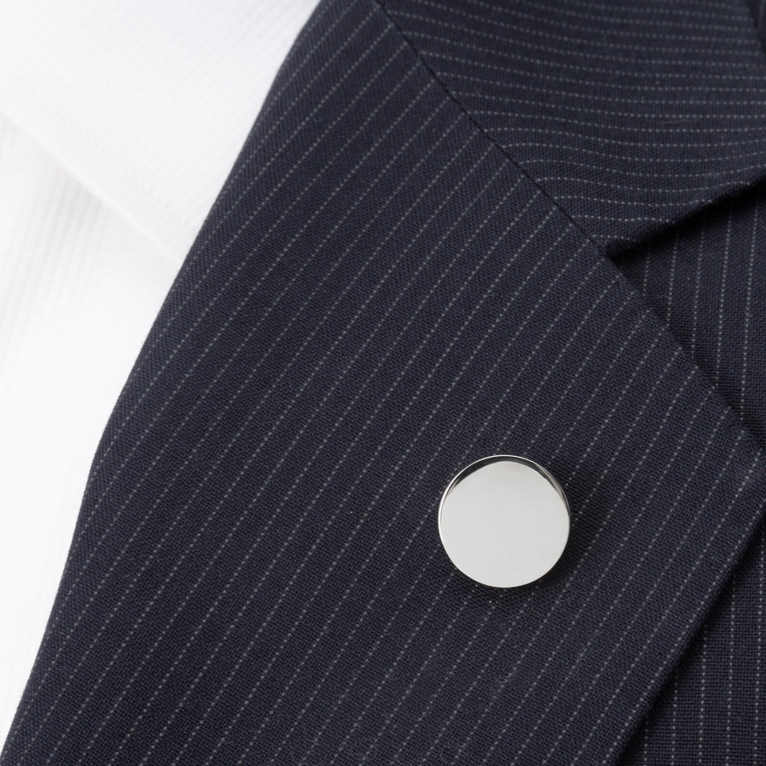 Stainless Steel Engravable Round Infinity Lapel Pin by Cufflinks.com