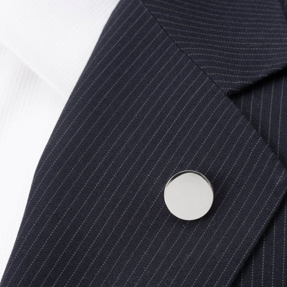 Stainless Steel Engravable Round Infinity Lapel Pin by Cufflinks.com