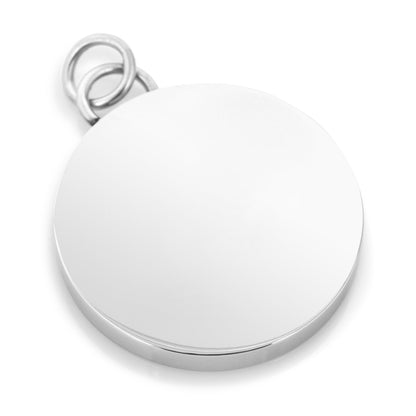 Stainless Steel Engravable Round Infinity Pendant by Cufflinks.com