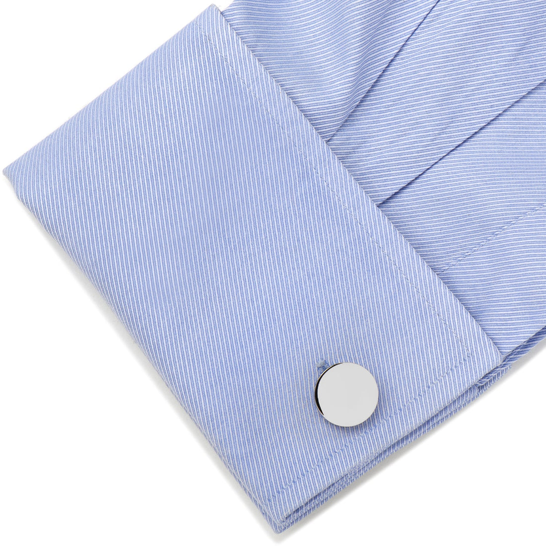 Stainless Steel Round Infinity Engravable Cufflinks by Cufflinks.com