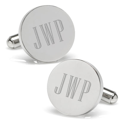 Stainless Steel Round Infinity Engravable Cufflinks by Cufflinks.com