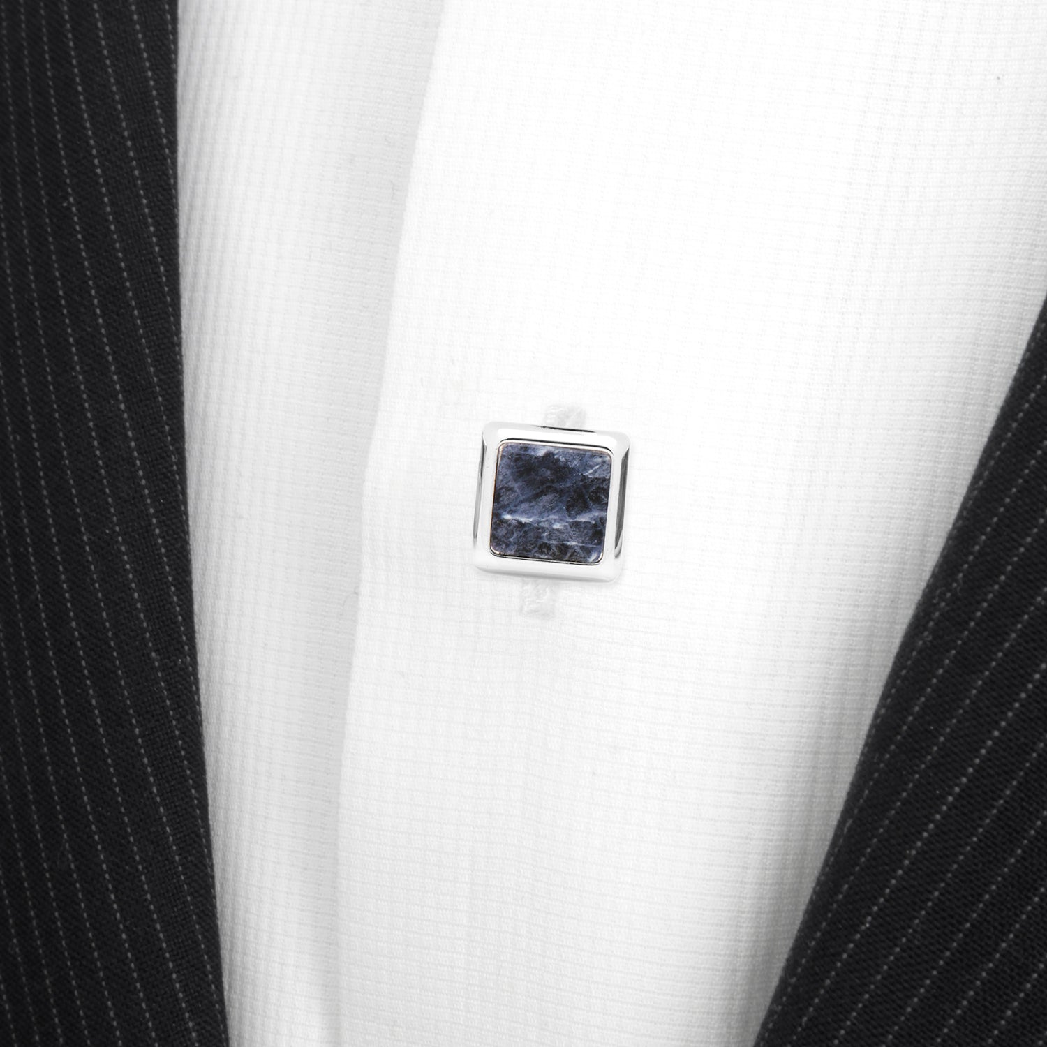 Silver and Sodalite JFK Presidential Studs by Cufflinks.com