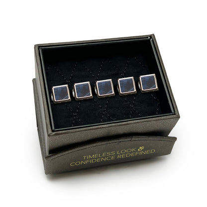 Silver and Sodalite JFK Presidential Studs by Cufflinks.com