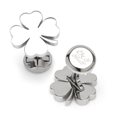 Four Leaf Clover Stainless Cufflink by Cufflinks.com