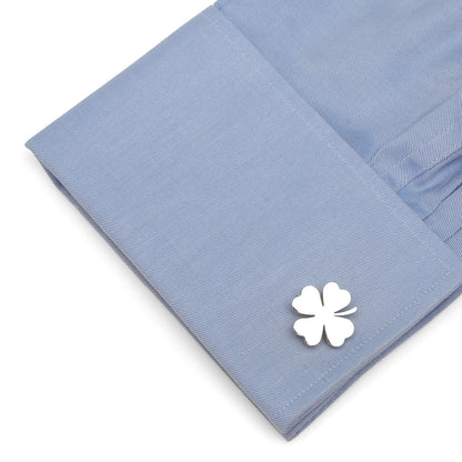 Four Leaf Clover Stainless Cufflink by Cufflinks.com