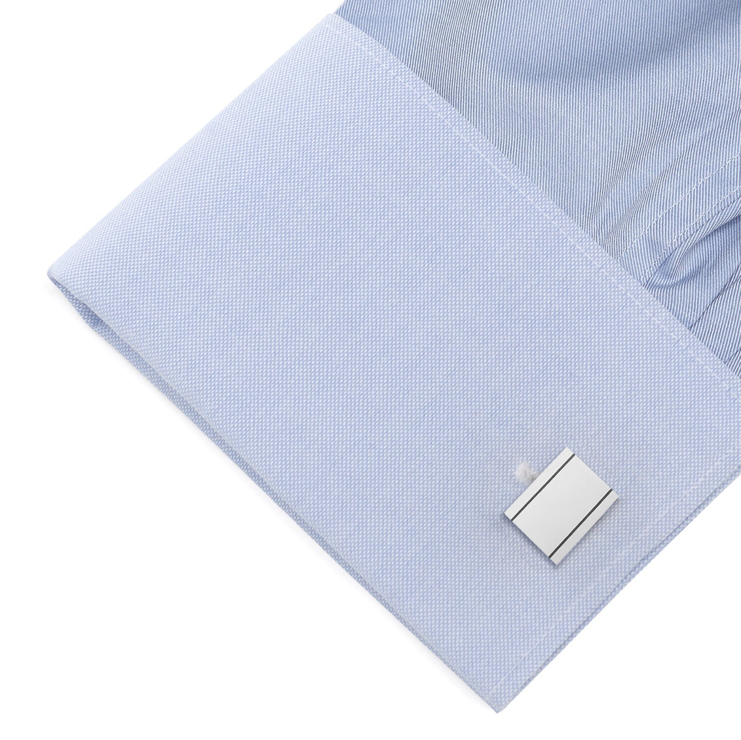 Stainless Steel Engravable Etched Frame Cufflinks by Cufflinks.com