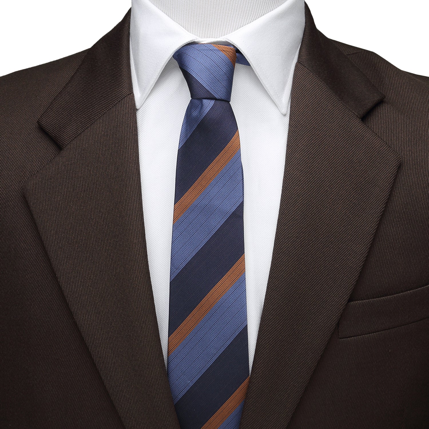 The Andrew Tie (Blue Orange Stripe Men&