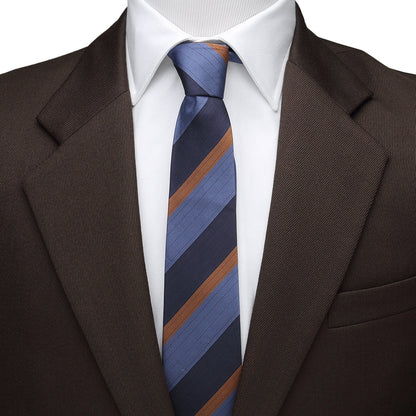 The Andrew Tie (Blue Orange Stripe Men&