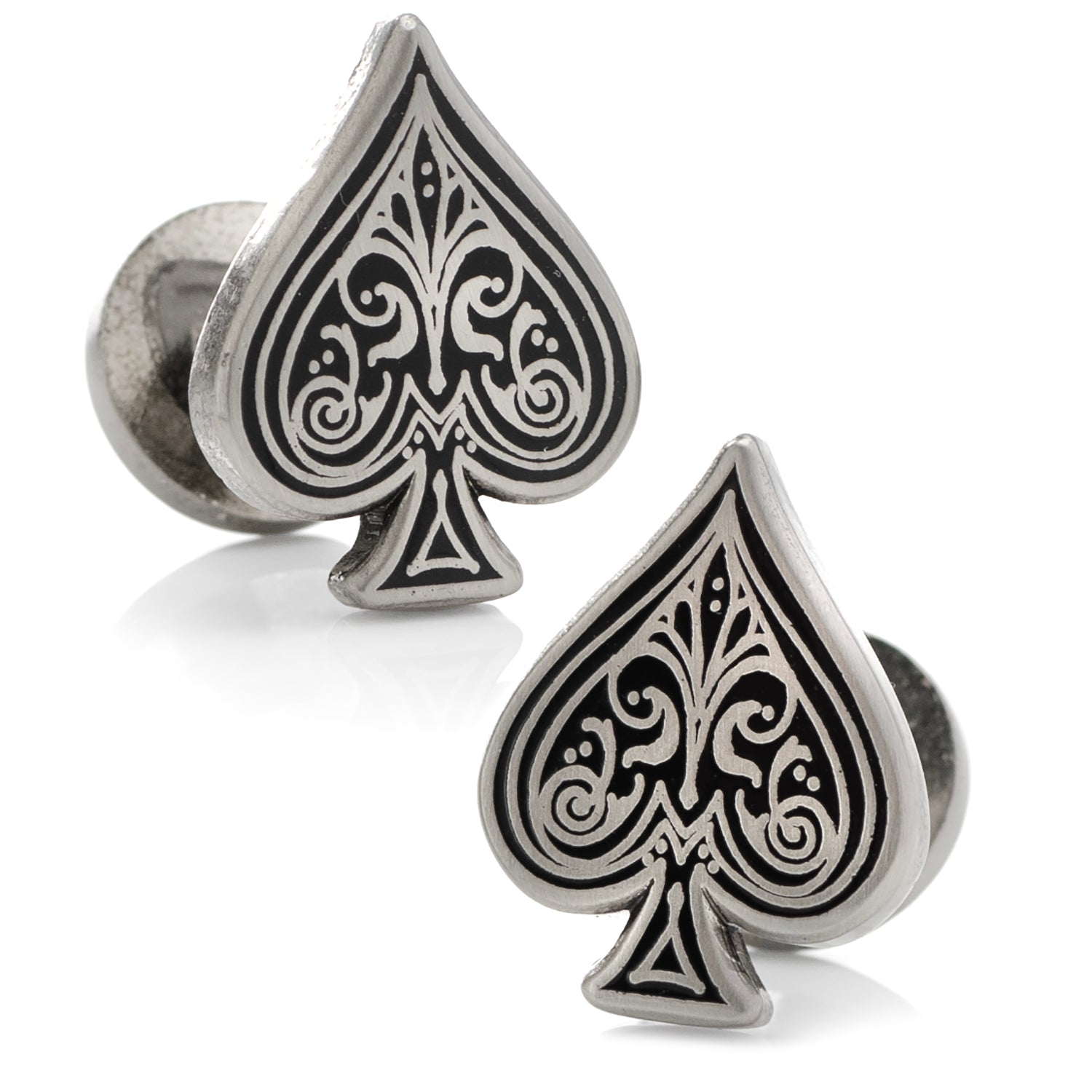 Ace of Spades Antique Silver Cufflinks by Cufflinks.com