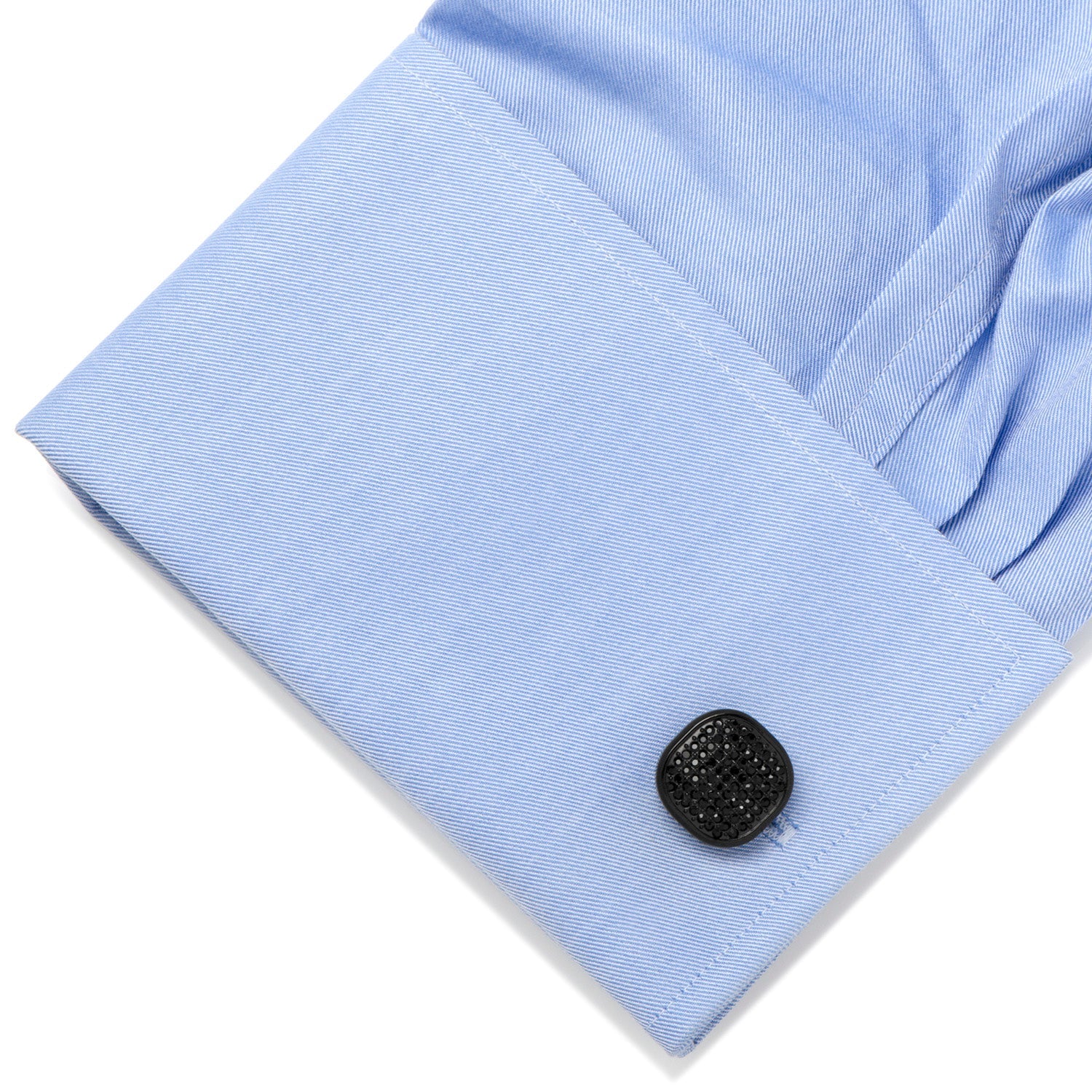 Black Stainless Steel Black Crystal Cufflink and 5-Stud Set by Cufflinks.com
