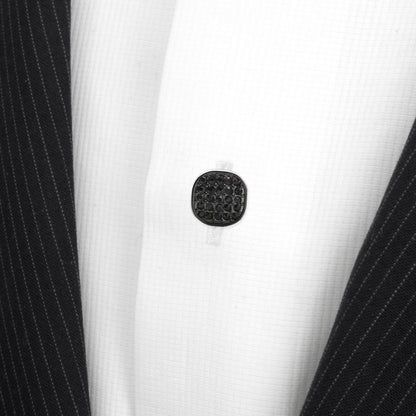 Black Stainless Steel Black Pave Crystal 5-Studs by Cufflinks.com