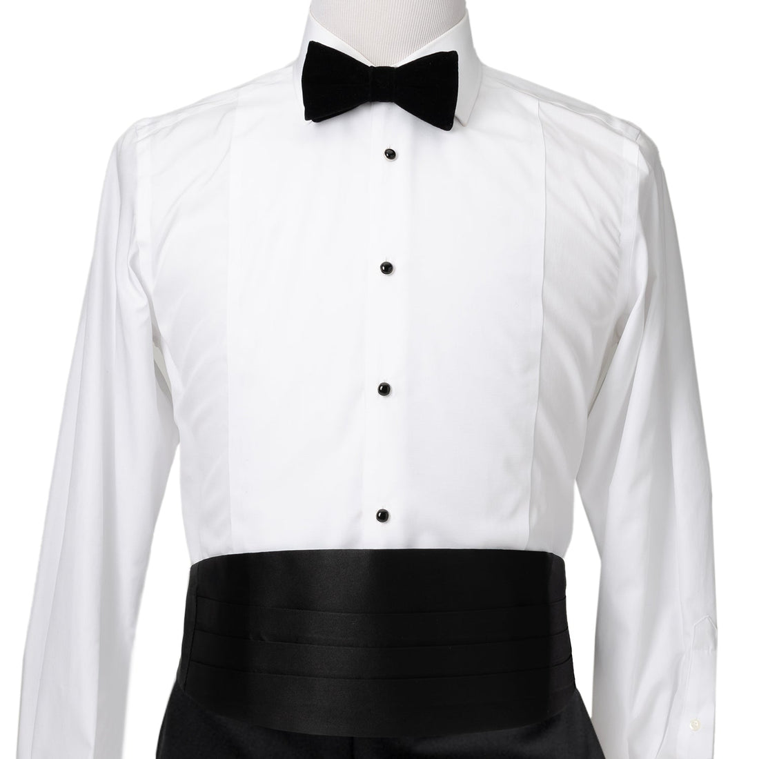 Black Silk Cummerbund and Bowtie Set by Cufflinks.com