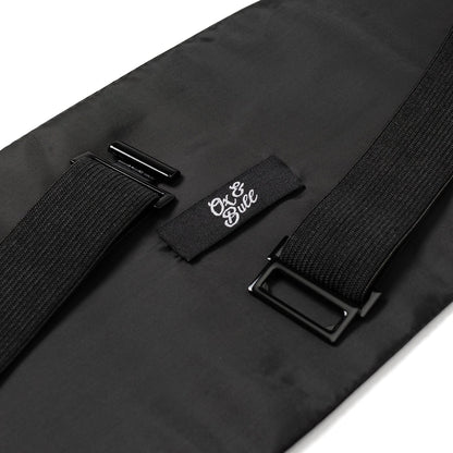 Black Silk Cummerbund and Bowtie Set by Cufflinks.com