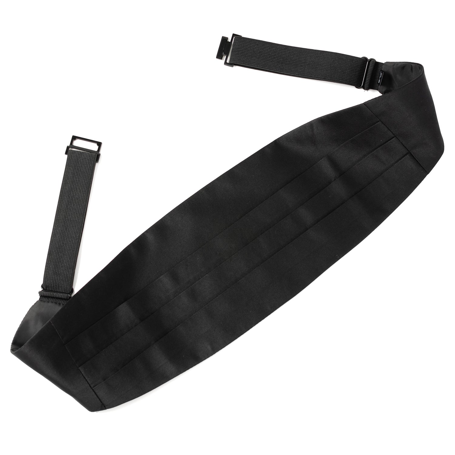 Black Silk Cummerbund and Bowtie Set by Cufflinks.com