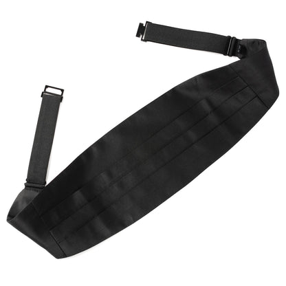 Black Silk Cummerbund and Bowtie Set by Cufflinks.com