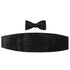 Black Silk Cummerbund and Bowtie Set by Cufflinks.com