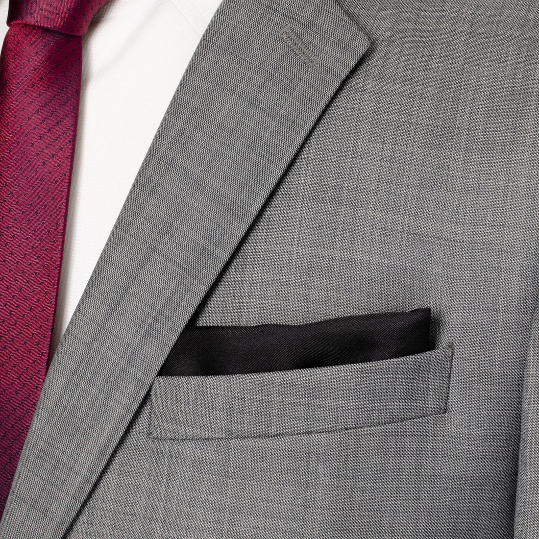 Black Silk Pocket Square by Cufflinks.com