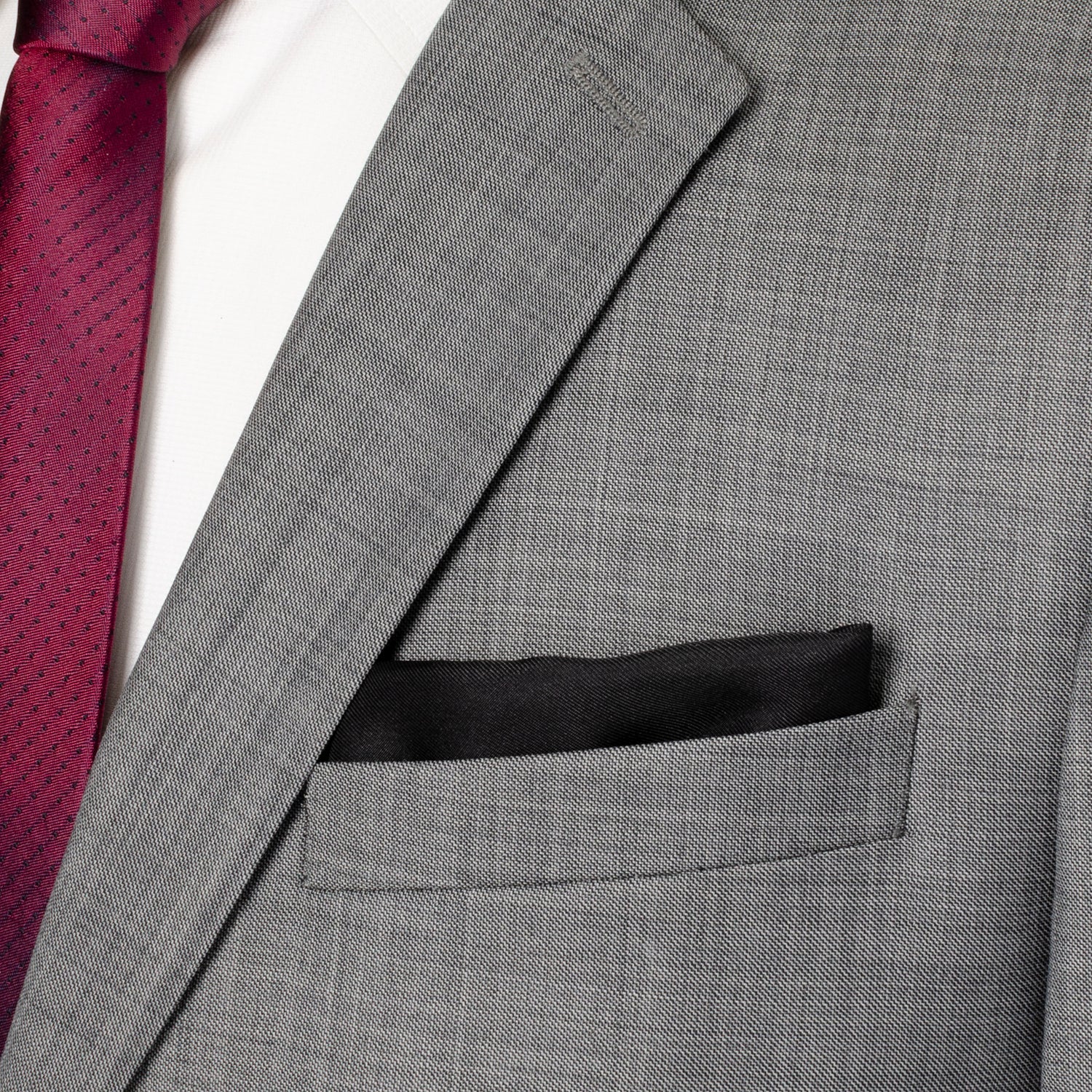 Black Silk Pocket Square by Cufflinks.com