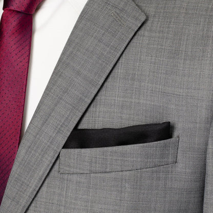 Black Silk Pocket Square by Cufflinks.com