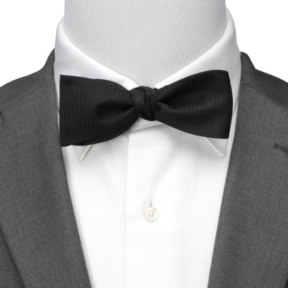 Black Formal Pinstripe Silk Bow Tie by Cufflinks.com