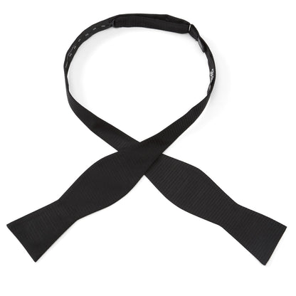 Black Formal Pinstripe Silk Bow Tie by Cufflinks.com