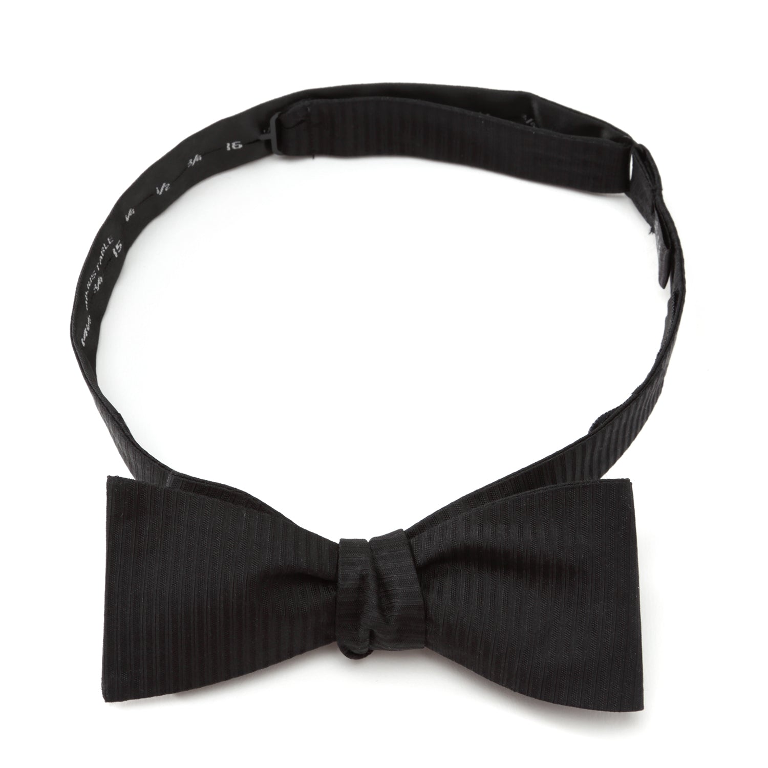 Black Formal Pinstripe Silk Bow Tie by Cufflinks.com