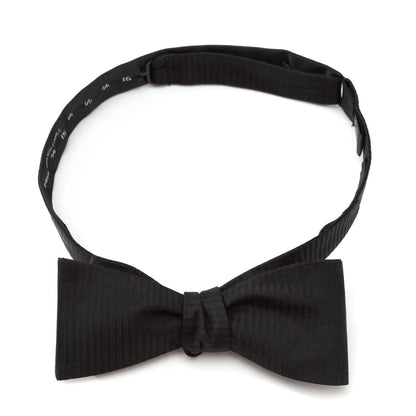 Black Formal Pinstripe Silk Bow Tie by Cufflinks.com