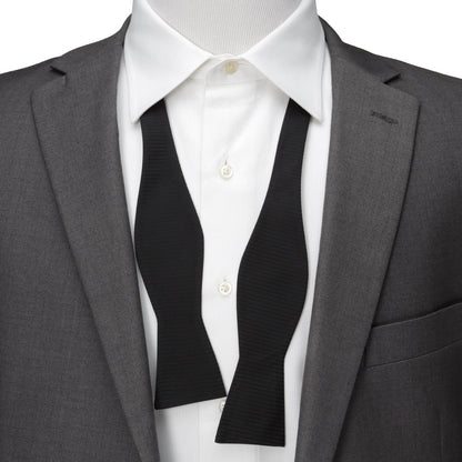 Black Formal Pinstripe Silk Bow Tie by Cufflinks.com