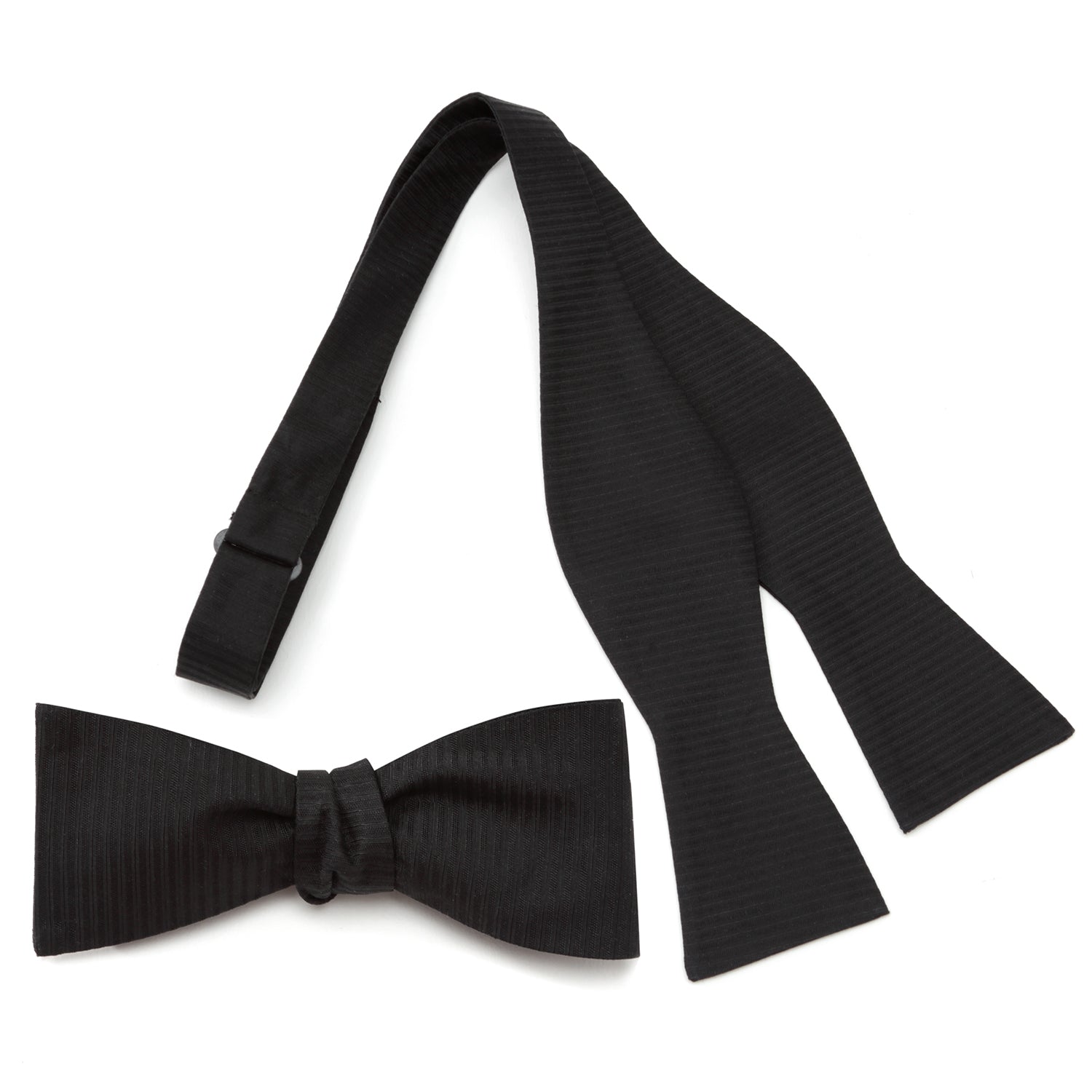 Black Formal Pinstripe Silk Bow Tie by Cufflinks.com